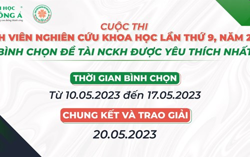 BÌNH CHỌN ĐỀ TÀI SINH VIÊN NCKH ĐƯỢC YÊU THÍCH – CUỘC THI SV NCKH CẤP TRƯỜNG LẦN THỨ 9